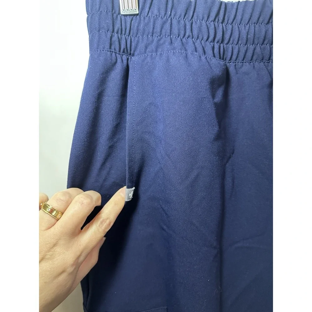 FIGS Women's LARGE Zamora Jogger Scrub Pants Navy Blue‎ Technical Collection